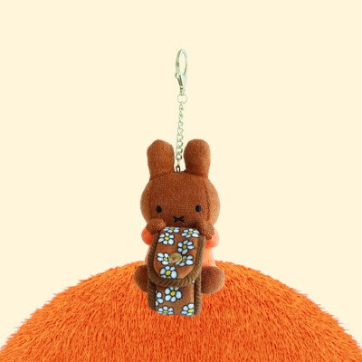 Miffy 花紋鎖匙扣(棕色)