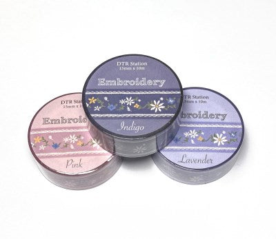 刺繡圖案和紙膠帶 3 款套裝