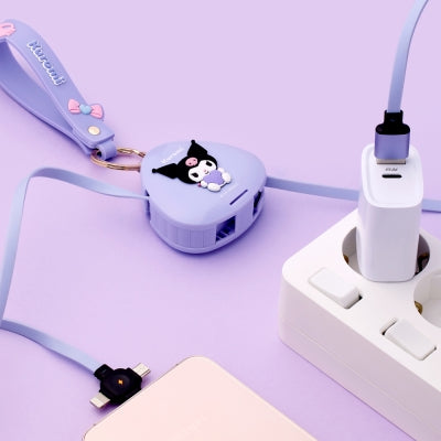 玉桂狗庫洛米三合一伸縮充電線