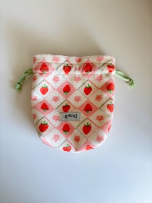 terry string pouch 筆袋（vintage strawberry）
