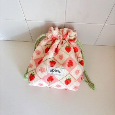 terry string pouch 筆袋（vintage strawberry）
