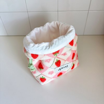 terry string pouch 筆袋（vintage strawberry）