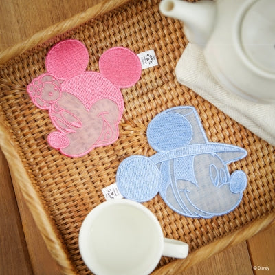 Mickey & Minnie 苧麻杯墊