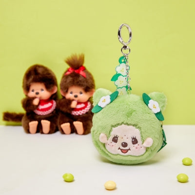 Monchhichi 臉型小袋鎖匙扣 - Matcha - Monchhichi Girl