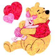 Pooh 與 Piglet 擁抱圖案貼紙