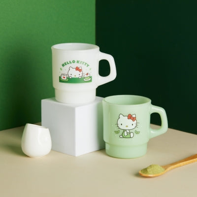 Hello Kitty 抹茶牛奶玻璃杯