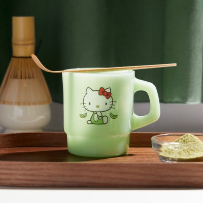 Hello Kitty 抹茶牛奶玻璃杯
