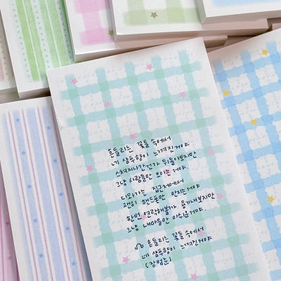 Star 格紋年糕便條紙 Mix（10 款）
