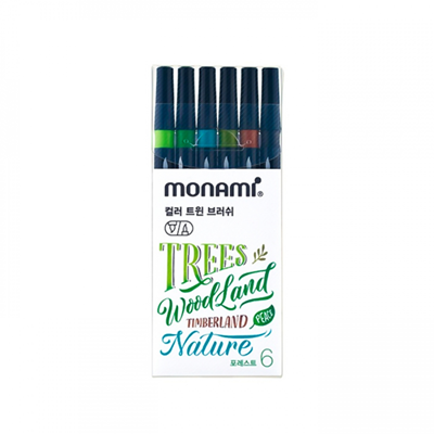Monami Color Twin Brush 6 色 FOREST SET