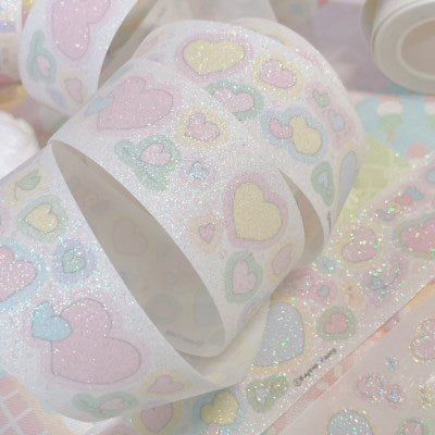 Heart Glitter 心形閃亮和紙膠帶