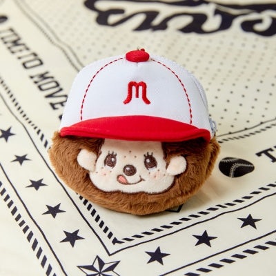 Monchhichi 棒球造型小袋鑰匙圈