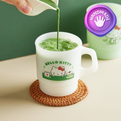 Hello Kitty 抹茶牛奶玻璃杯